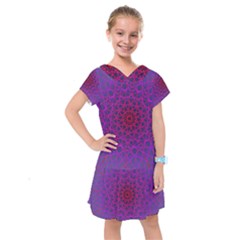 Geometric Pattern-line Art Kids  Drop Waist Dress by Ravend