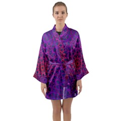 Geometric Pattern-line Art Long Sleeve Satin Kimono by Ravend