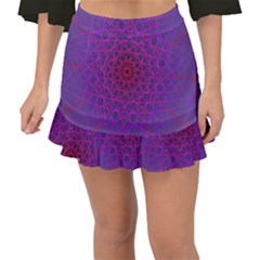 Geometric Pattern-line Art Fishtail Mini Chiffon Skirt by Ravend