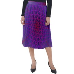 Geometric Pattern-line Art Classic Velour Midi Skirt  by Ravend