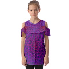 Geometric Pattern-line Art Fold Over Open Sleeve Top by Ravend