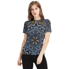 Rosette Mandala Ornament Wallpaper Women s Short Sleeve Rash Guard by Ravend