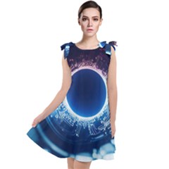 Artificial Intelligence Ai Tie Up Tunic Dress by Ravend