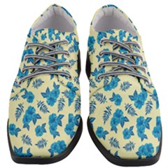 Rose Floral Seamless Pattern Women Heeled Oxford Shoes by Ravend