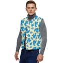 Rose Floral Seamless Pattern Men s Short Button Up Puffer Vest	 View3