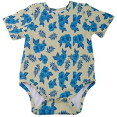 Rose Floral Seamless Pattern Baby Short Sleeve Bodysuit by Ravend