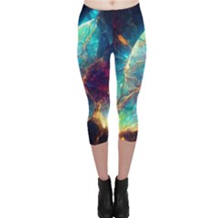 Abstract Galactic Wallpaper Capri Leggings  by Ravend