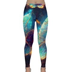 Abstract Galactic Wallpaper Classic Yoga Leggings by Ravend