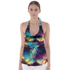 Abstract Galactic Wallpaper Babydoll Tankini Top by Ravend