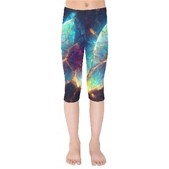 Abstract Galactic Wallpaper Kids  Capri Leggings  by Ravend