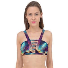 Abstract Galactic Wallpaper Cage Up Bikini Top by Ravend