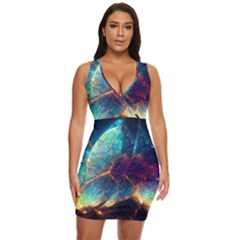 Abstract Galactic Wallpaper Draped Bodycon Dress by Ravend