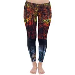 Space Nature Fantasy Trees Classic Winter Leggings by Ravend