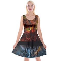 Space Nature Fantasy Trees Reversible Velvet Sleeveless Dress