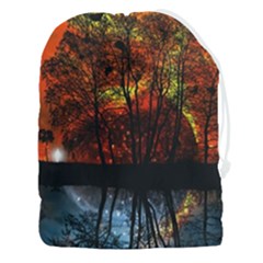 Space Nature Fantasy Trees Drawstring Pouch (3xl) by Ravend