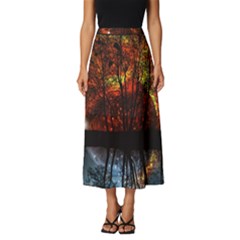 Space Nature Fantasy Trees Classic Midi Chiffon Skirt