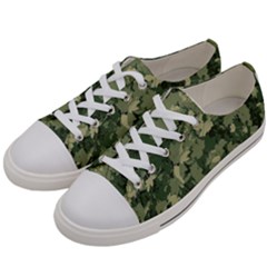 Green Leaves Camouflage Women s Low Top Canvas Sneakers by Ravend