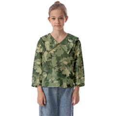 Green Leaves Camouflage Kids  Sailor Shirt