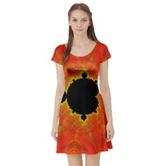 Fractal Mandelbrot Set Pattern Art Short Sleeve Skater Dress