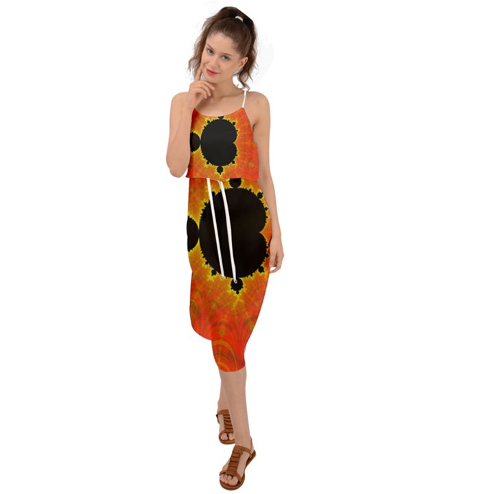 Fractal Mandelbrot Set Pattern Art Waist Tie Cover Up Chiffon Dress