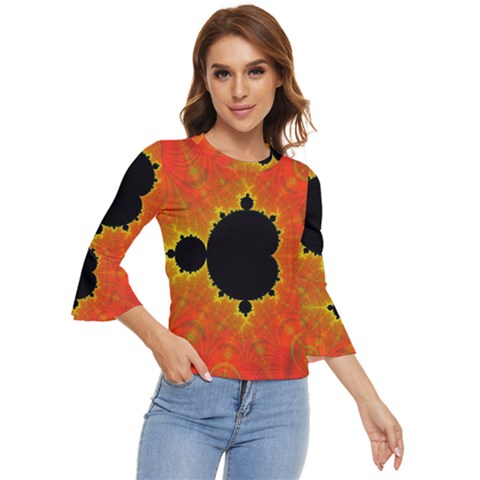 Fractal Mandelbrot Set Pattern Art Bell Sleeve Top by Ravend