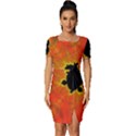 Fractal Mandelbrot Set Pattern Art Fitted Knot Split End Bodycon Dress View1