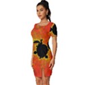 Fractal Mandelbrot Set Pattern Art Fitted Knot Split End Bodycon Dress View2