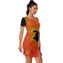 Fractal Mandelbrot Set Pattern Art Fitted Knot Split End Bodycon Dress View3