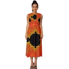 Fractal Mandelbrot Set Pattern Art Sleeveless Round Neck Midi Dress