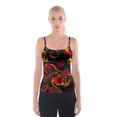 Modern Art Design Fantasy Surreal Orange Spaghetti Strap Top by Ravend