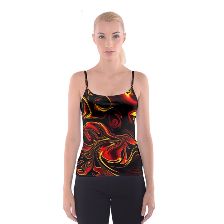 Modern Art Design Fantasy Surreal Orange Spaghetti Strap Top