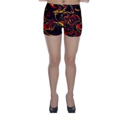 Modern Art Design Fantasy Surreal Orange Skinny Shorts by Ravend