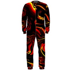 Modern Art Design Fantasy Surreal Orange Onepiece Jumpsuit (men) by Ravend