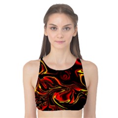 Modern Art Design Fantasy Surreal Orange Tank Bikini Top by Ravend