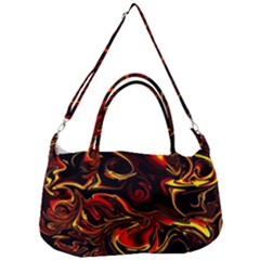 Modern Art Design Fantasy Surreal Orange Removal Strap Handbag by Ravend