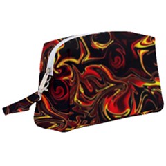 Modern Art Design Fantasy Surreal Orange Wristlet Pouch Bag (large) by Ravend