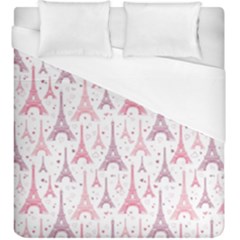 Eiffel Tower Pattern Wallpaper Duvet Cover (king Size) by Ravend