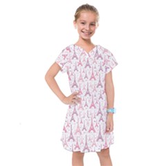 Eiffel Tower Pattern Wallpaper Kids  Drop Waist Dress by Ravend