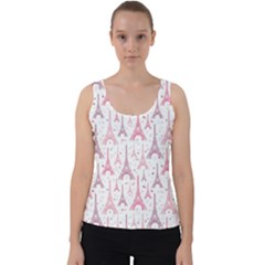 Eiffel Tower Pattern Wallpaper Velvet Tank Top by Ravend