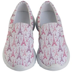 Eiffel Tower Pattern Wallpaper Kids Lightweight Slip Ons by Ravend