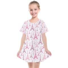 Eiffel Tower Pattern Wallpaper Kids  Smock Dress by Ravend