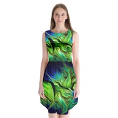 Fractal Art Pattern Abstract Sleeveless Chiffon Dress   by Ravend