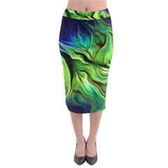 Fractal Art Pattern Abstract Midi Pencil Skirt by Ravend