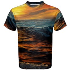 Ocean Sunset Sea Ocean Sunset Men s Cotton Tee by Ravend