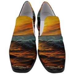 Ocean Sunset Sea Ocean Sunset Women Slip On Heel Loafers by Ravend