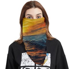 Ocean Sunset Sea Ocean Sunset Face Covering Bandana (triangle) by Ravend