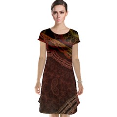 Fractal Pattern Geometric Pattern Cap Sleeve Nightdress by Ravend