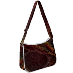 Fractal Pattern Geometric Pattern Zip Up Shoulder Bag by Ravend