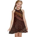 Fractal Pattern Geometric Pattern Kids  Halter Collar Waist Tie Chiffon Dress View1