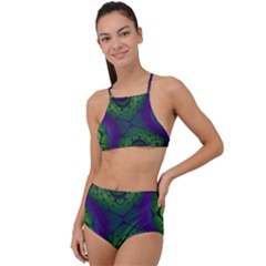 Abstract Art Fractal High Waist Tankini Set by Ravend